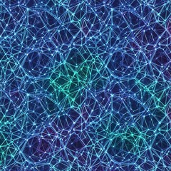 Abstract Geometric Network Seamless Pattern with Connecting Lines and Dots