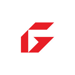 letter g arrow up simple geometric lines logo vector