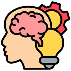 Critical Thinking lineal color icon