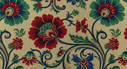 Artistic floral arrangement with swirling foliage and vibrant blossoms