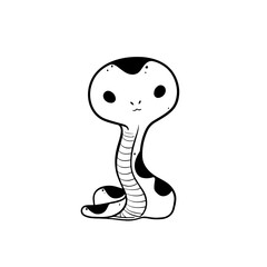 Fototapeta premium Viper. Viper simple black and white line art vector logo