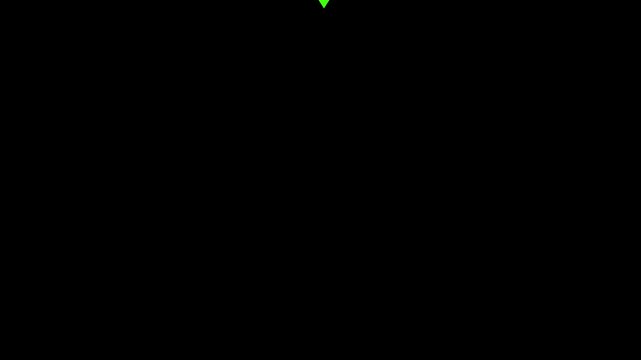 Down arrow animation showing downward movement on a black background. With position up to down swipe arrow animation