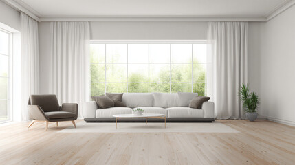 Fototapeta premium A spacious living room with a sofa