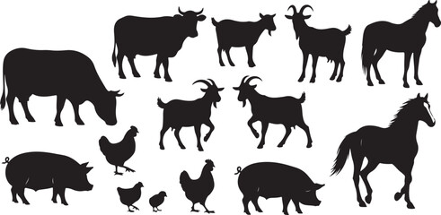 Jungle Animals Silhouette Illustration