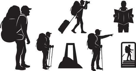 Obraz premium Travel & Tourism Silhouette Illustration