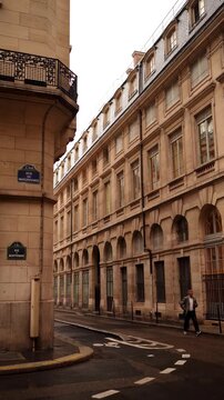 Vertical Video of Historic Old Streets in Paris, France