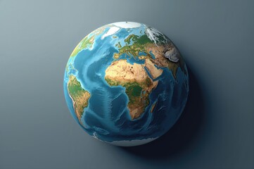 Fototapeta premium Global Earth Map Suitable for Creating a 16k World Globe Image