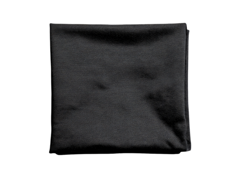 Black fabric, smooth, folded square