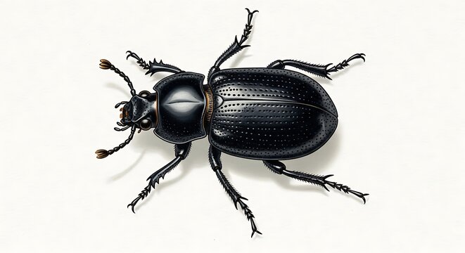 Black Beetle Insect Closeup.