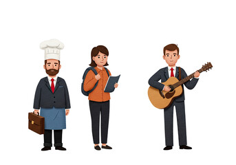 Engaging graphic collection of stitched people icons for themes like communication, togetherness, group dynamics, family relationships, and individual triumph