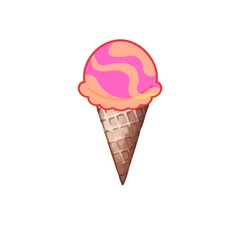 ice cream cone isolated on white background. vector illustration design