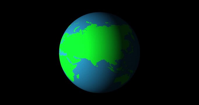 Animated earth globe on black background