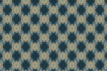 Seamless Ethnic Tribal Argyle Design with Boho Ikat Style Doodle Rhombuses