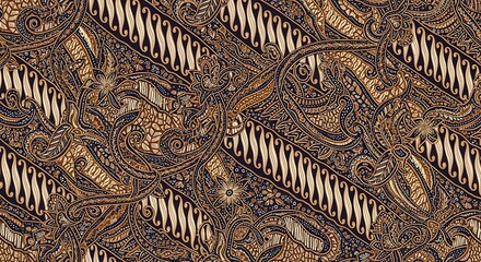 Intricate ornamentation traditional detailed textile brown and black tones