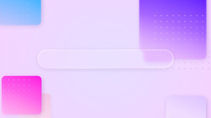 Transparent rounded rectangle liquid glass frame background, realistic glassmorphism user interface, abstract empty frosted plate on pink minimal geometry, blurred UI design illustration