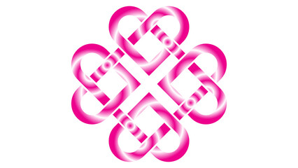 Heart shaped Celtic knot on transparent background