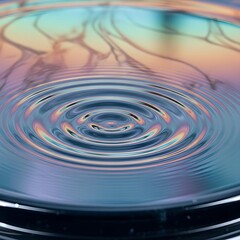 Mystical Liquidity: A Serene Close-Up Ballet of Swirling Ambient Ripples Reflecting Light on a Modern Glossy Surface, Exuding Ethereal Vibrancy