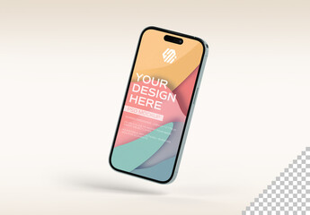 Isolated Floating Modern Smartphone Mockup