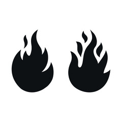 Fire Flame Vector Icon, Burning Silhouette Symbol, Heat and Energy Illustration