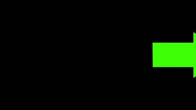 Rights arrow animation showing rightward movement on a black background. With position left to right swipe arrow animation