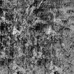 Abstract Black and White Grunge Texture Background: Dynamic High-Contrast Distressed Brush Strokes Pattern Overlay for Artistic Design Projects