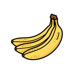 Bunch of bananas isolated on white background, healthy food and nutrition concept