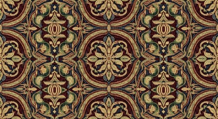 Vintage Floral Wallpaper with Artistic Fabric Texture and Rustic Shades