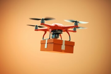 Drone delivery transportation helicopter cardboard.