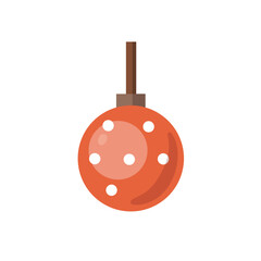Simple Red Polka Dot Christmas Bauble Icon