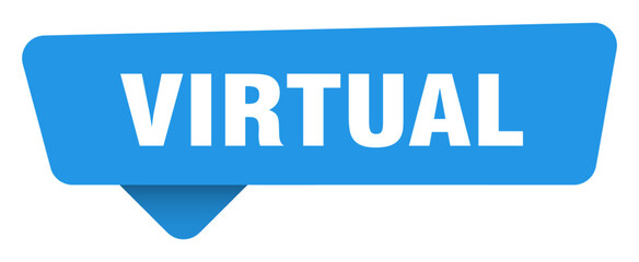 virtual sticker. virtual blue sign isolated on transpatent background