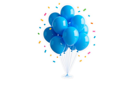 colorful balloons on blue background