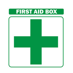Obraz premium Green colored first aid box icon 