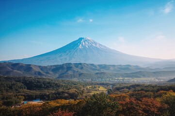 Stunning mountain scenery with sky and forest landscape in a natural park