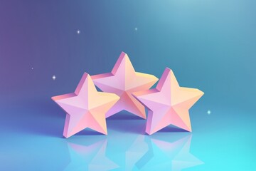 Obraz premium 3d bubble rating stars night illuminated decoration.