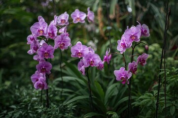 Obraz premium Stunning Orchids Captured in Bright Garden Photography