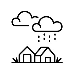 Fototapeta premium Line art water barrel with drop symbol in minimal design style 