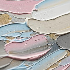 Elegant Fusion: Macro Close-Up of Delicate, Fluid Brushstrokes and Soft Luminous Hues Merging Abstract Minimalism with Upscale Artistic Expression