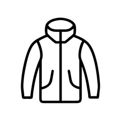 Ski jacket in zipped design with pockets and hood outline  