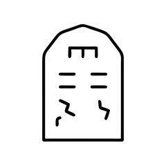 Ancient stone tablet with inscriptions and cracks in minimalist style  