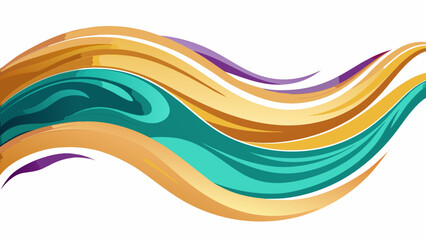 Abstract wavy lines in gold teal and purple colors