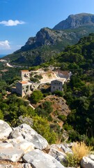 Mountainous landscape with ruins