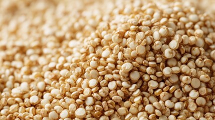 Close-Up of Raw Quinoa Grains on a Neutral Background