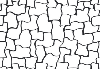 Seamless pattern of abstract lines. Curvy intersections of ropes in organic smooth print.