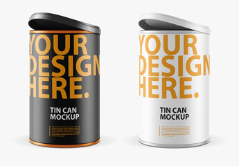 Tin Can Mockup with Plastic Cap