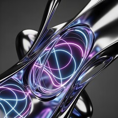 Sleek Modern Elegance: A Journey Through Liquid Metal and Electric Neon Textures Creating Ultraflux-Inspired Minimalist Art That Transcends Conventional Boundaries