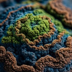 Vivid Macro Biomaterial Masterpiece: A Captivating Close-Up of Textured Organic Elegance with Vibrant Colors, Subtle Lighting, and Modern Design Aesthetics