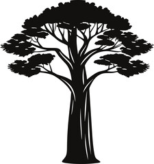 Silhouette of a majestic baobab tree with spreading branches © Mother Of Mahfuj