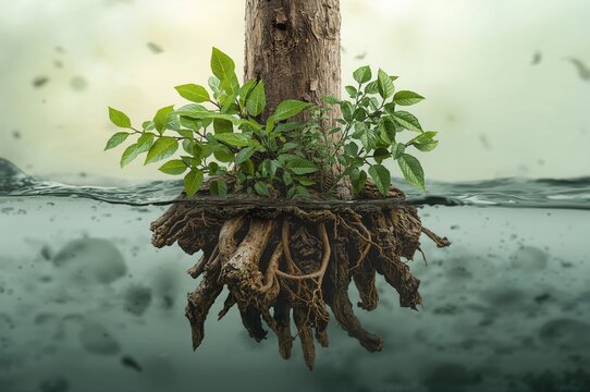 The components of a tree—root, leaf, trunk, and bark—symbolize fundamental ideas of the natural world. - Powered by Adobe