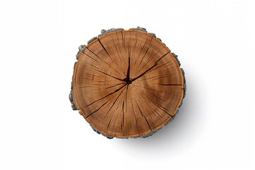 Isolated tree stump on a white backdrop with clipping path