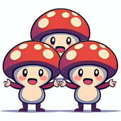 Obraz premium ANGRY MUSHROOM FAMILY